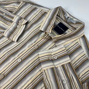Tommy Bahama Striped Button Up Pima Cotton‎ Casual Shirt L